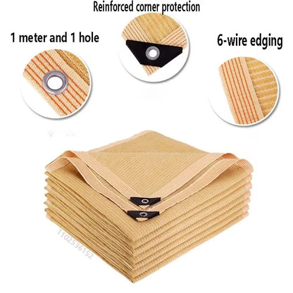 Beige  sunshade cloth sunshade durable sun protection shade mesh suitable for terrace plant greenhouse chicken coop porch