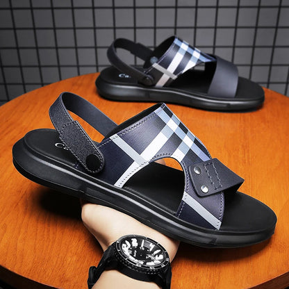 Sandals Men's 2025 New Summer Casual Beach Shoes Indoor and Outdoor Wear Two-Wear Lightweight One-Line Sandals