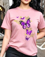 Gold-Tone Butterfly Graphic T-Shirt