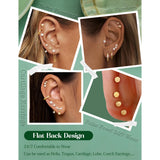 Flat-Back Earring Set — 18 Pairs