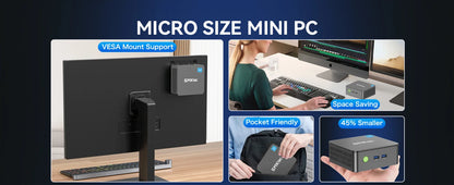 GMKtec G3 Pro Mini PC Intel i3-10110U Windows 11 Pro Mini PC 8GB DDR4 256GB PCIe M.2 SSD WiFi 6 BT5.2 Desktop Computer