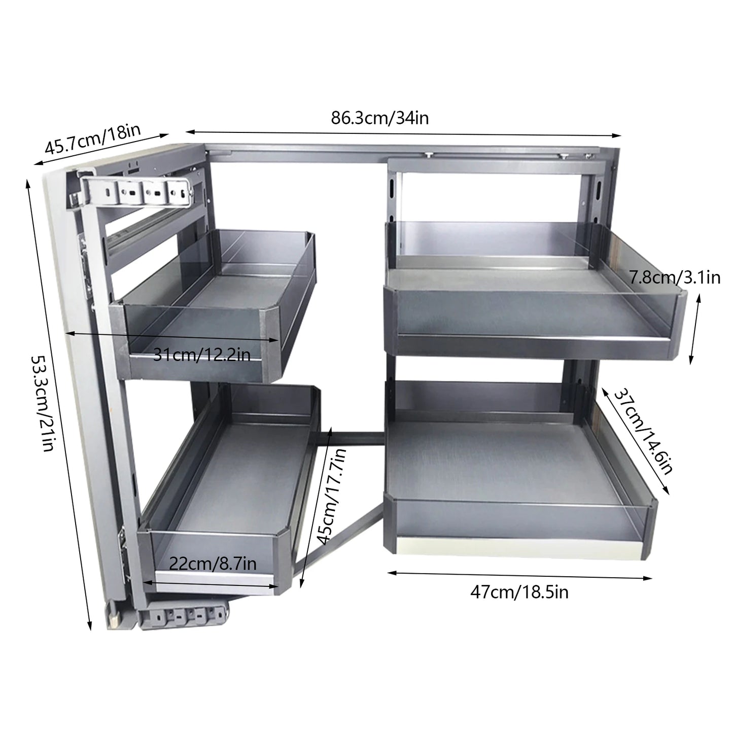 Blind Corner Cabinet Pull Out For 14 Inch Organizer Kitchen Corner Cabinet Pull Out 2 Tiers Swing Tray