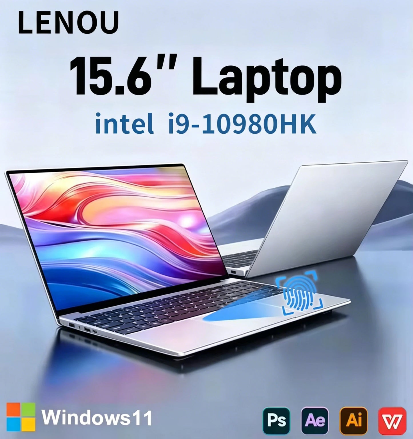 LENOU Ultra Slim 15.6" Gaming Laptop Intel Core i9-10980H 32GB RAM 2TB SSD 1920x1080 Windows 11 Office Study Home Use New Model