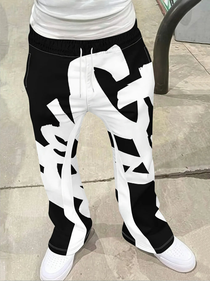 Men's Cross-Print Flared Sweatpants — product image