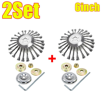 10/6/4inch Wire Brush Trimmer Weed Cutter Head Grass Moss Steel Wire Grass Trimmer Head For Garden Lawnmover Cutter Tools