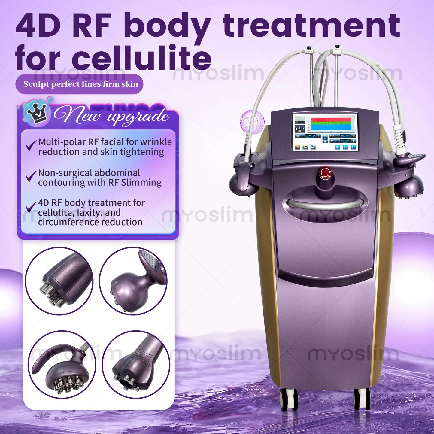 4D Cavitation Beauty Machine for Body Sculpting, Wrinkle Reduction, Contour Refining, Stretch Mark Fading and Cellulite Removal