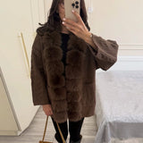 Cable Knit Cardigan with Faux Fur Collar
