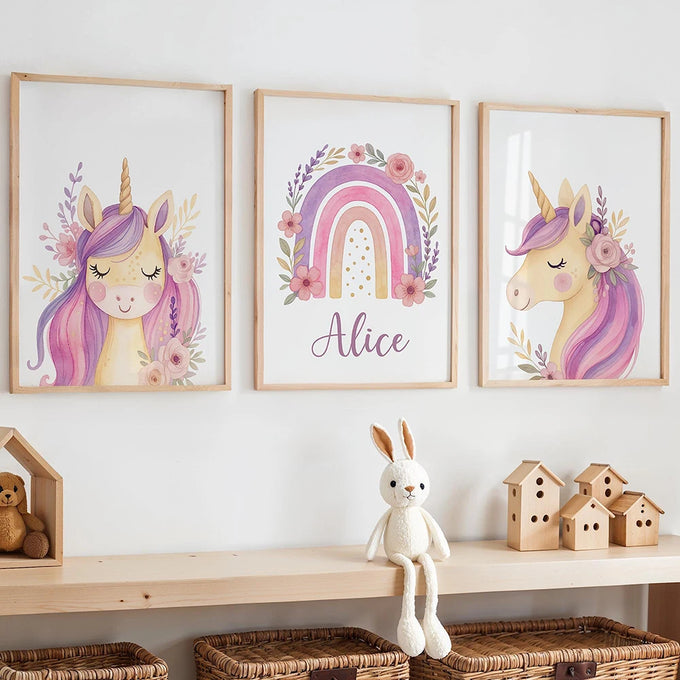 Personalized Unicorn Wall Print — product image
