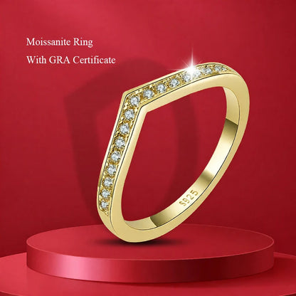 1.0mm-3.5mm Round Brilliant Cut Moissanite Wedding Rings Half Eternity Band 925 Silver Lab Diamond Wedding Ring With Certificate