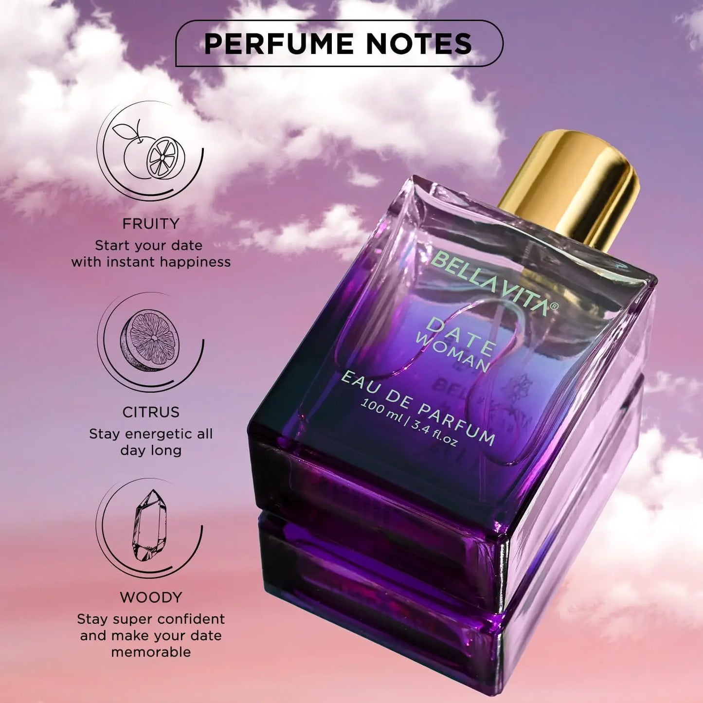 BellaVita Luxury Honey Oud EDP 3.4oz / 100ml Warm Sweet Amber Vanilla Long Lasting Unisex Perfume Ideal Holiday Gift