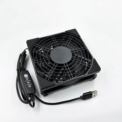 Home Router Cooling Fan For Ipad USB-Powered Silent Computer Fan 3-Speed Adjustable Silent  Fan Cooling with Controller