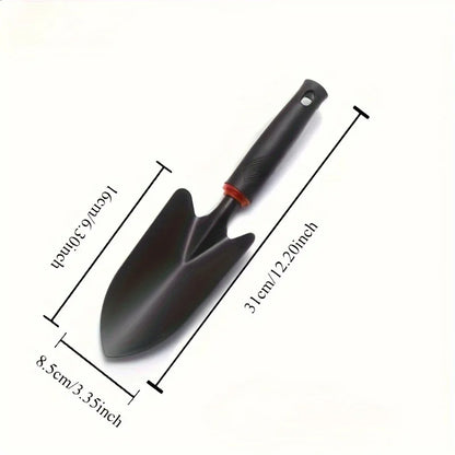 Durable Metal Gardening Shovel with Ergonomic Black Handle & Orange Accents - Perfect for Planting Flowers, Vegetables
