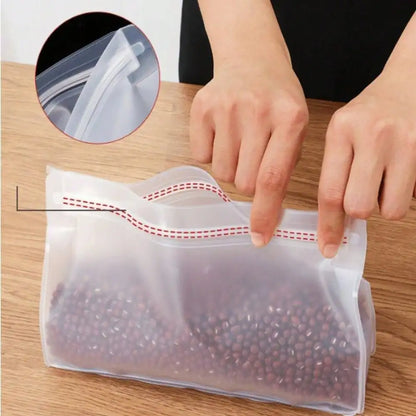 9-Piece PEVA Food Storage Bag Set - Reusable Leakproof Freezer Bags with Stand-Up Design