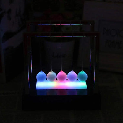 Newtons Swing Ball LED Light Up Newtons Science Kids Toys Balance Balls Desk Toys Home and Office Decor