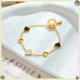 Black & White Enamel Heart Bracelet — product image
