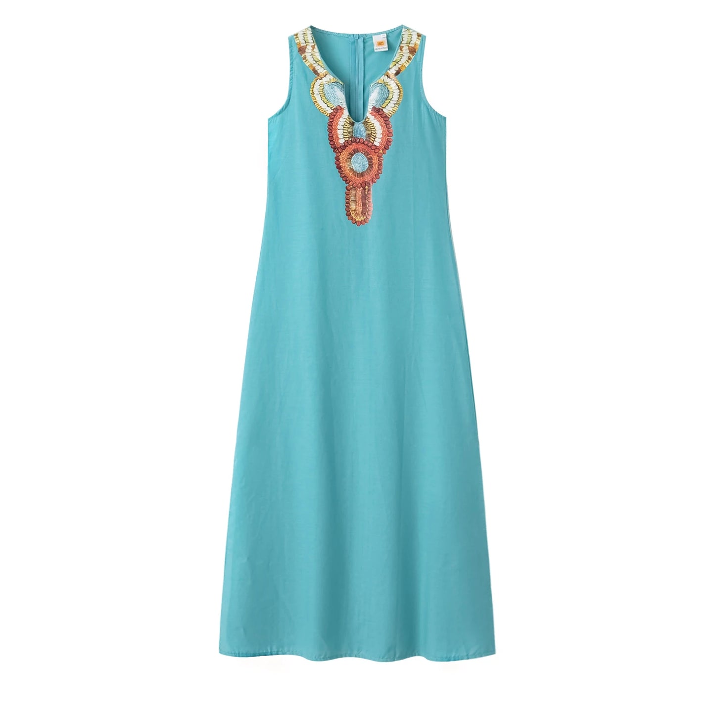 Women's Sleeveless Deep V-Neck Side Split Dress, Bohemian Sexy Dress, Casual, New