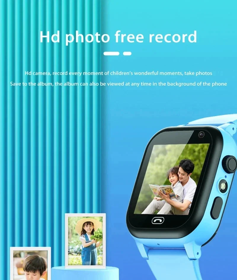 Lenovo 2027 Kids 5G Smart Watch GPS SOS Video Call HD Camera Waterproof SIM Card Support Earphone Child Watch for Boys & Girls