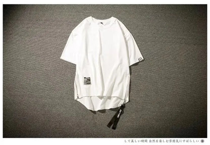 Y2K Summer New Mens Fashion Oversized Style Cargo T Shirt Man Techwear Men Brand Quality 100% Cotton Zip Up Short Sleeve Tshirt