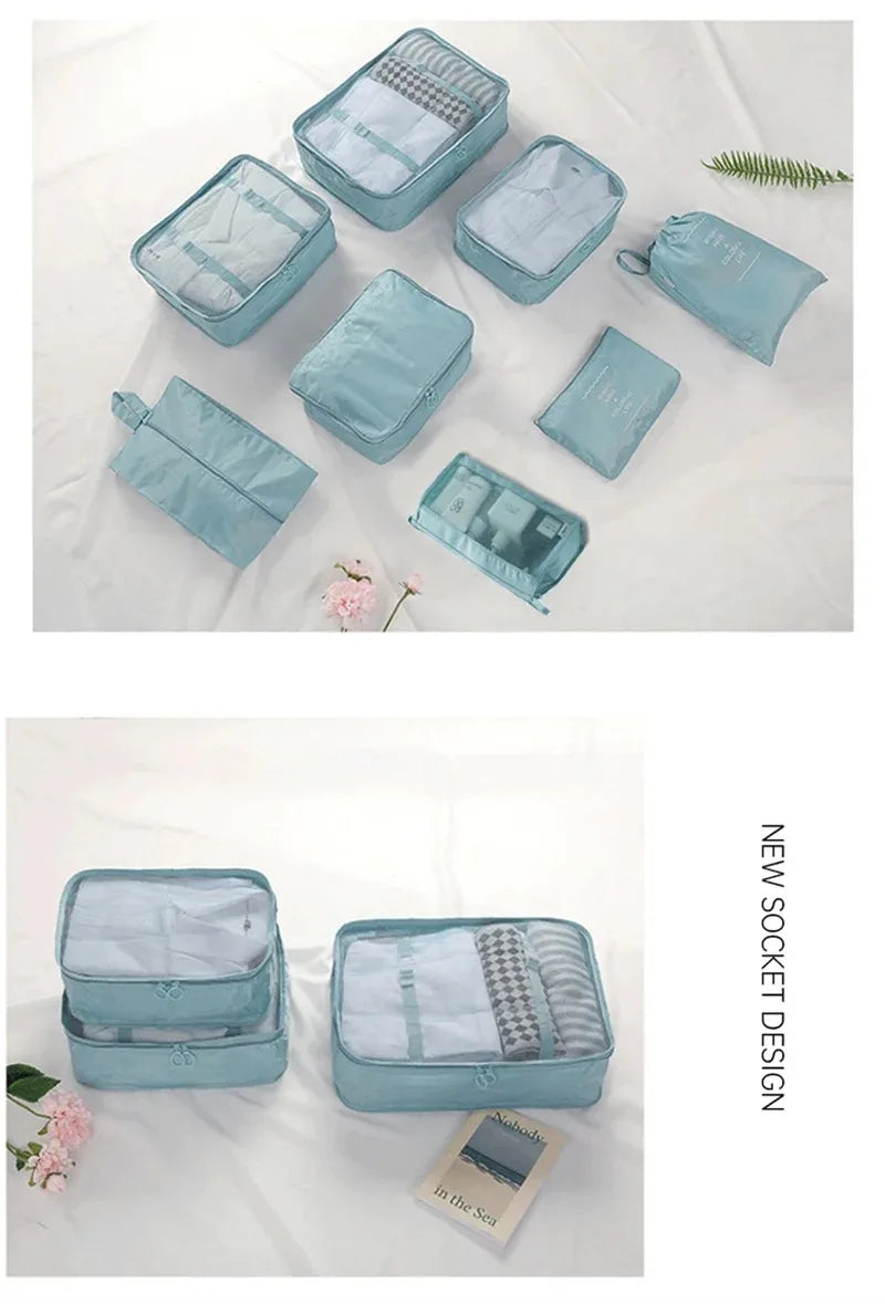 6/8Pcs Set Travel Bag Organizer Clothes Luggage Travel Organizer Blanket Shoes Organizers Bag Suitcase Pouch Packing Cubes
