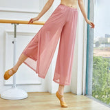 Mesh Wide-Leg Dance Pants
