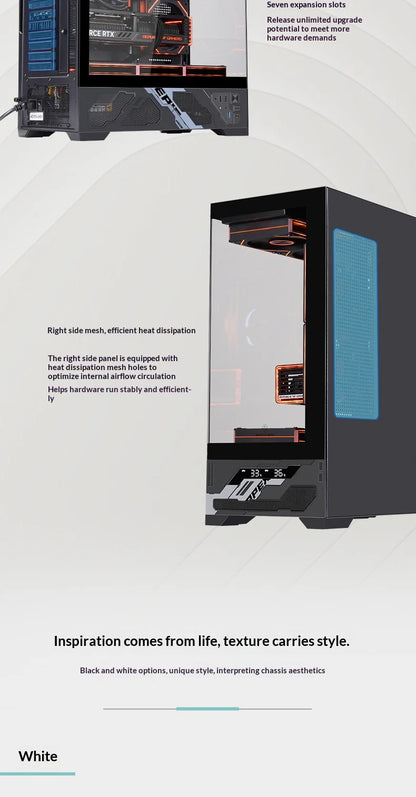 WJCOOLMAN Millennium ATX PC case secondary screen/digital display supports 360 water-cooled sea view room desktop computer case
