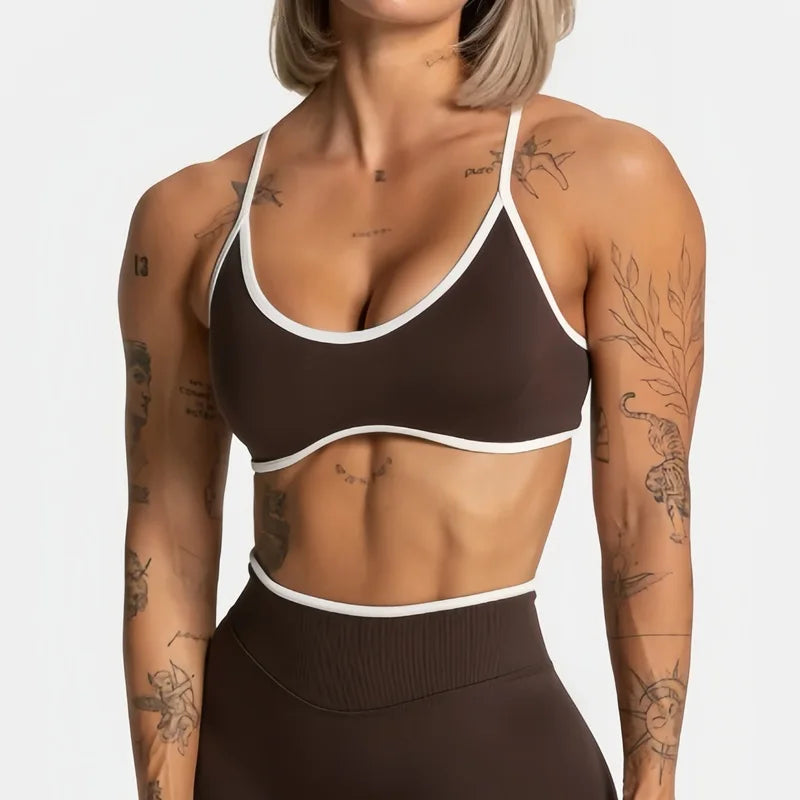2Pcs HISTELLO Ignite Sculpt Sports Set Naked Feel Tummy Control Cross Bra Scrunch Hip Lifting Yoga Pilates Running Fitness Sets