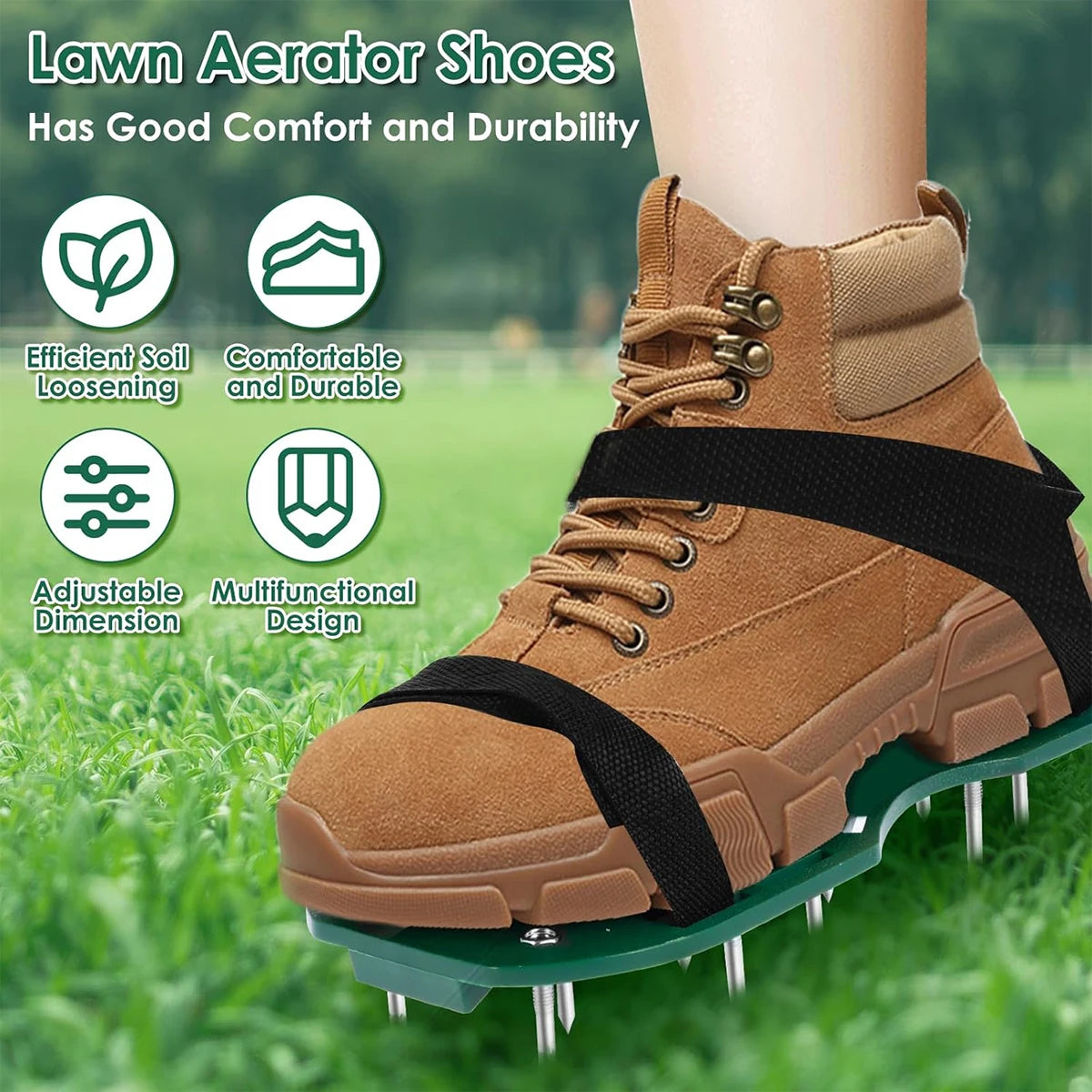 Lawn Aerator Shoes Adjustable Spiked Aerating Sandals Machine Gardening Tools Products Manual Ground Surcador Accessories Tool