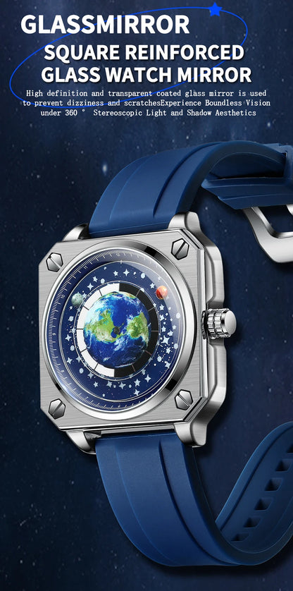 BINBOND Earth&Star Cool Quartz Wristwatches for Men Luminous Waterproof Precise Sports Men's Watch Durable Casual Reloj