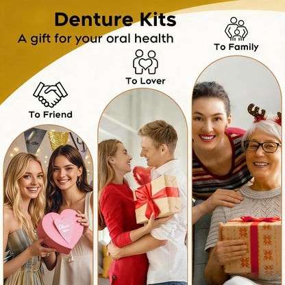 Dentures Full Set Natural Upper Lower Braces Silicone Denture Set for Men Women Instant Confident Fake Tooth Oral Hygiene Care