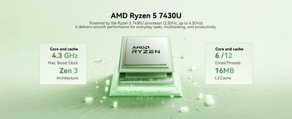 Mini PC with AMD Ryzen7 7735HS/7730U 32GB 512GB SSD AMD Mini PC computer Gaming PC  Support 4K HDMI DP Type-C WiF
