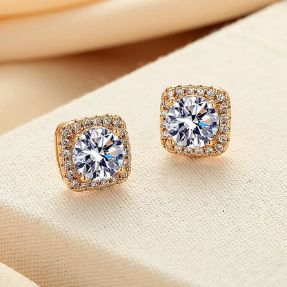 HOT Moissanite S925 Sterling Silver Stud Earrings For Women And Men With 2 Certificates Pass Diamond Test Pen Fine Jewelry