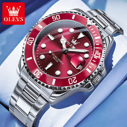 OLEVS Watches 5885 Mens Watch Original High Quality Quartz Watch Waterproof Luminous Calendar  Watches For Men Box Gifts Reloj