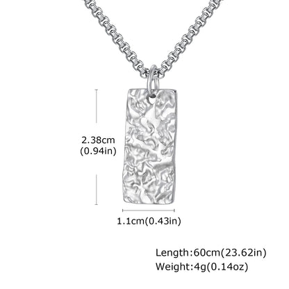 Men's Silver Color Geometric Pendant Necklace, Non Fading Stainless Steel Compass Necklace with Chain, Stylish Jewelry Gifts