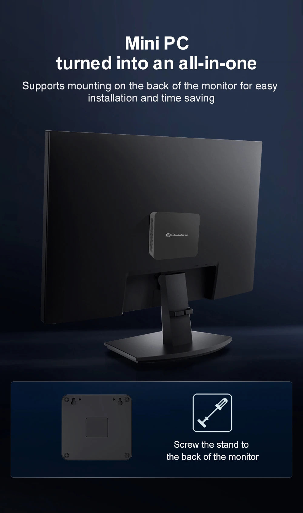 MLLSE  Mini PC M2 Plus Intel Celeron 5205U Processor 8GB RAM 256GB ROM WiFi 5 BT4.2 Windows 11 Pro Desktop Computer