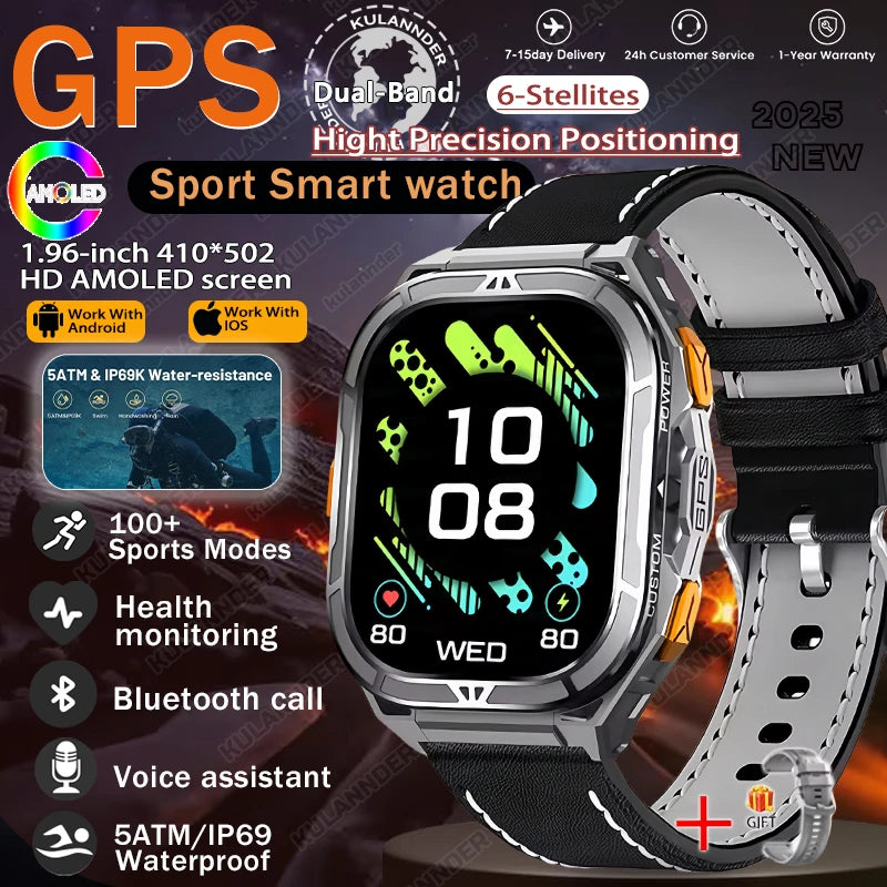 New For XIAOMI Sport Wristband Built-in GPS&Compass BT Call Smartwatch Altimeter Health Monitoring 3ATM Waterproof Swim Watches