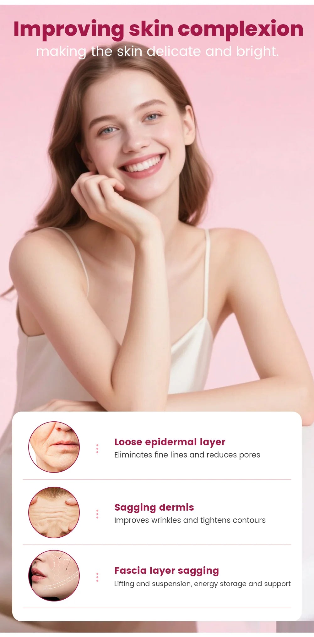 Portable 7D lifting and firming professional beauty instrument with ultrasonic focusing technology for efficient maintenance