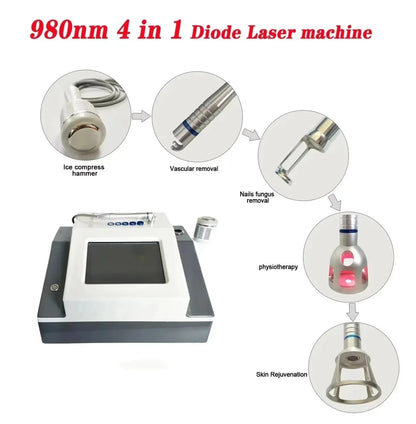 5 in 1 980nm Diode Laser Vascular Removal Machine for Spider Veins & Nail Fungus Treatment Home Beauty Care Equipment 2026
