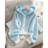 Patchwork Hooded Cardigan