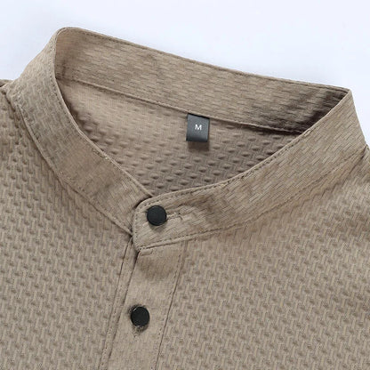 New Men's Business Casual Short Sleeved Bone Flower Solid Color POLO Shirt Fashion Breathable Comfortable Summer Versatile Top
