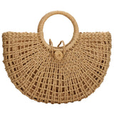 Woven Straw Top-Handle Tote — view 10