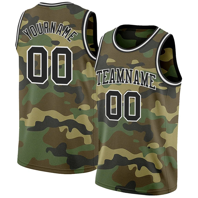 Custom Name Camo Basketball Jersey Tank Top Men Kids 2025 Summer Sports Vest Camouflage Basketball Team Sleeveless Mesh Tees