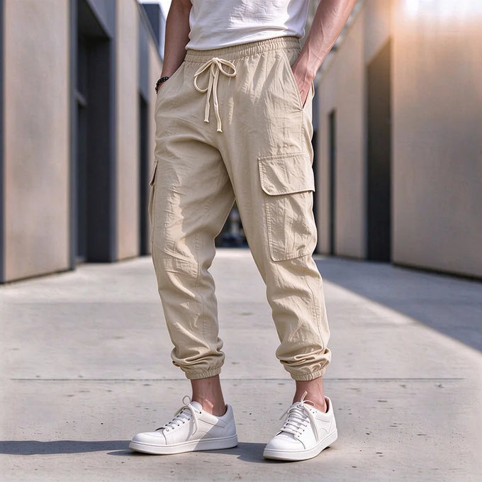 Men's Cotton-Linen Blend Cargo Pants — product image