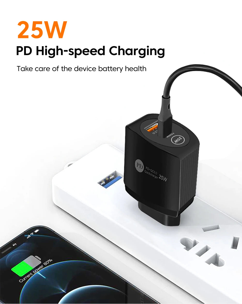 Olaf PD 25W USB C Charger Phone Charger Fast Charging Type C Charger Quick charge 3.0 Adapter For iPhone Xiaomi Huawei Samsung