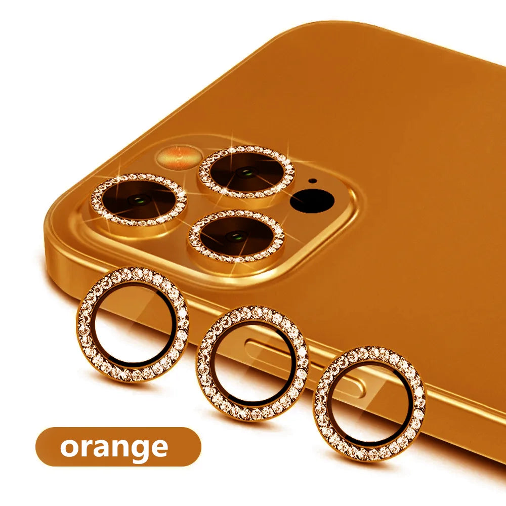 9D Diamond Lens Protector For iPhone 17 Pro Max Air Camera Tempered Glass Compatible with iPhone 14 15 16 Pro Max Ring Cover Cas
