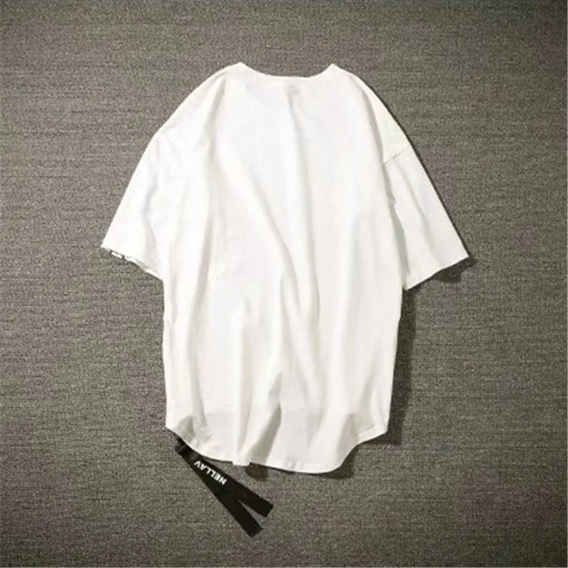 Y2K Summer New Mens Fashion Oversized Style Cargo T Shirt Man Techwear Men Brand Quality 100% Cotton Zip Up Short Sleeve Tshirt
