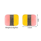 Color-Block Resin Stud Earrings — view 4
