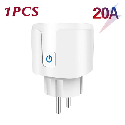 Smart Plug WiFi Socket EU 16A/20A With Power Monitor Timing Function Tuya app Smart Life APP Works With Alexa Google Home