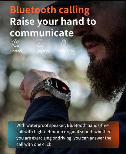 2026 T-Rex3 Ultra 1100mAh Battery 170+Sport Fitness LED Flashlight IP68 Waterproof Bluetooth call GPS track Smartwatch Compass