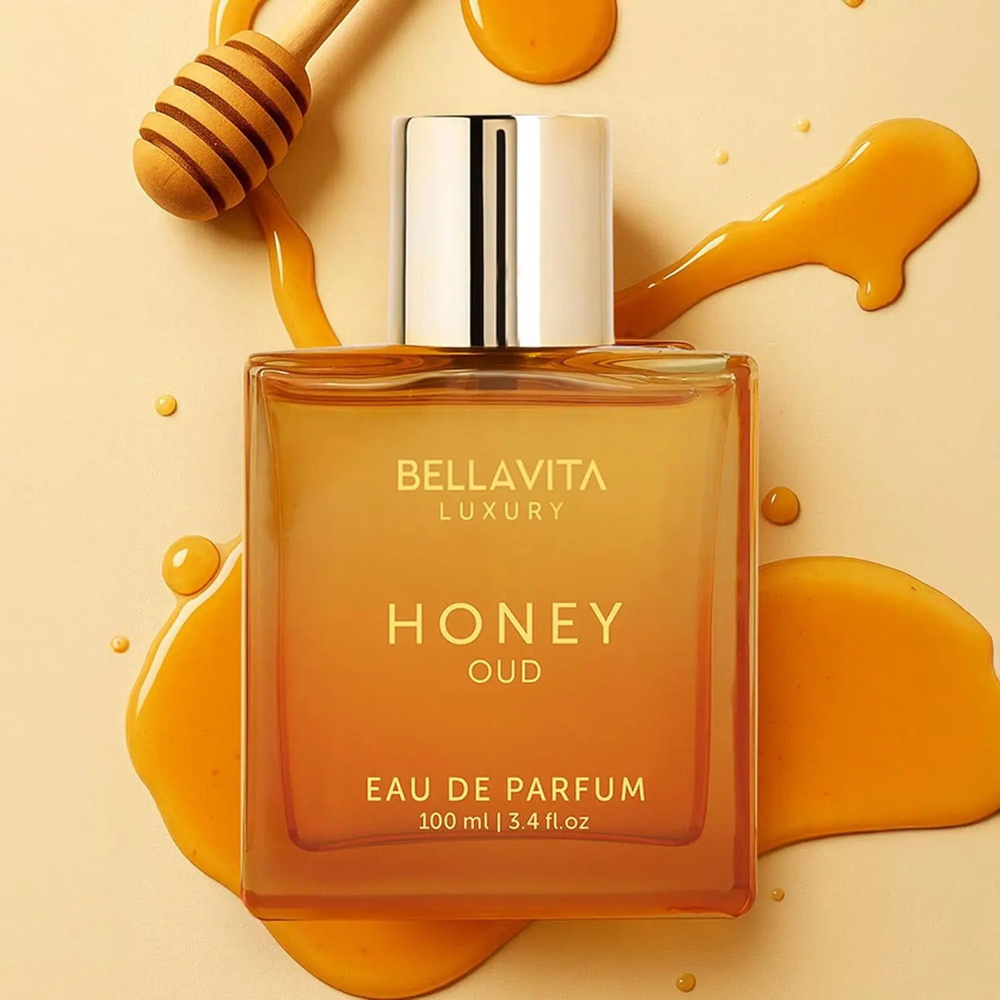 BellaVita Luxury Honey Oud EDP 3.4oz / 100ml Warm Sweet Amber Vanilla Long Lasting Unisex Perfume Ideal Holiday Gift