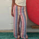 Red Striped Straight-Leg Pants
